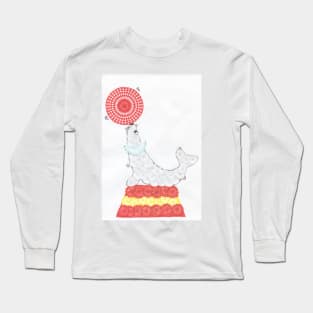 Spirograph Circus Seal: a Patterned Spirograph Collage Long Sleeve T-Shirt